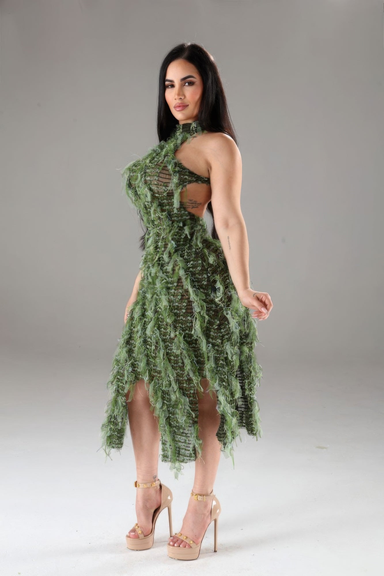 Halter Ruffled Dress by Balec Group