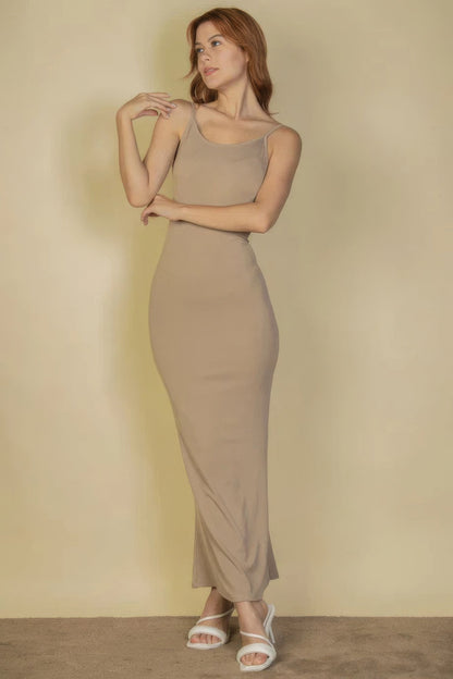 Ribbed Mermaid Hem Camisole Maxi Dress by Balec Group