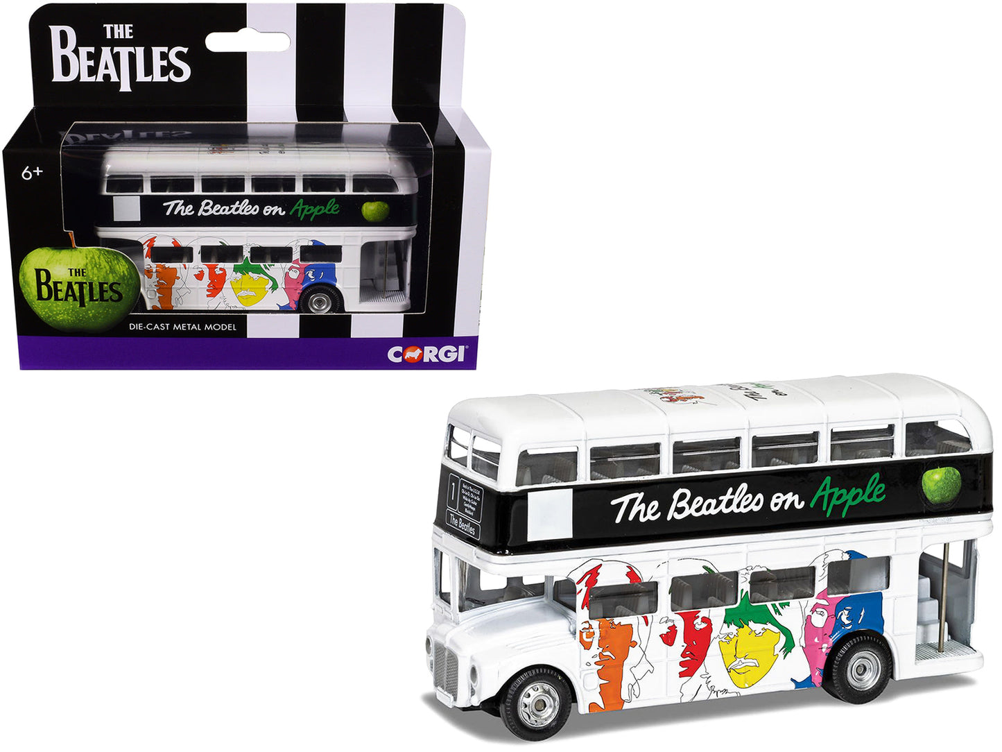 The Beatles London Double Decker Bus "The White Album" White Diecast Model Car by Corgi  free shipping USA