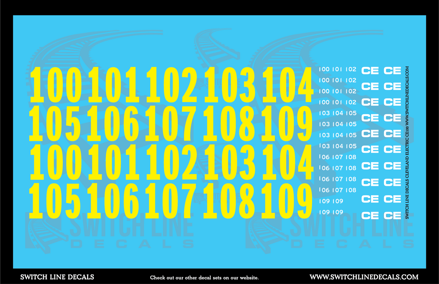 HO Scale Cleveland Electric Locomotives Decal Set