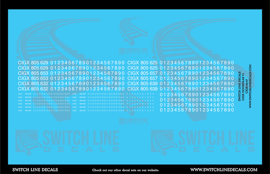 HO Scale CIGX Gondolas V1 Decal Set
