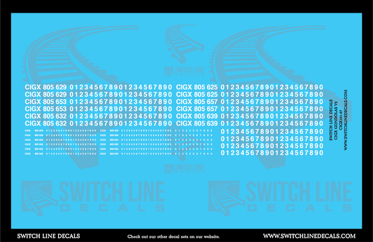 HO Scale CIGX Gondolas V2 Decal Set