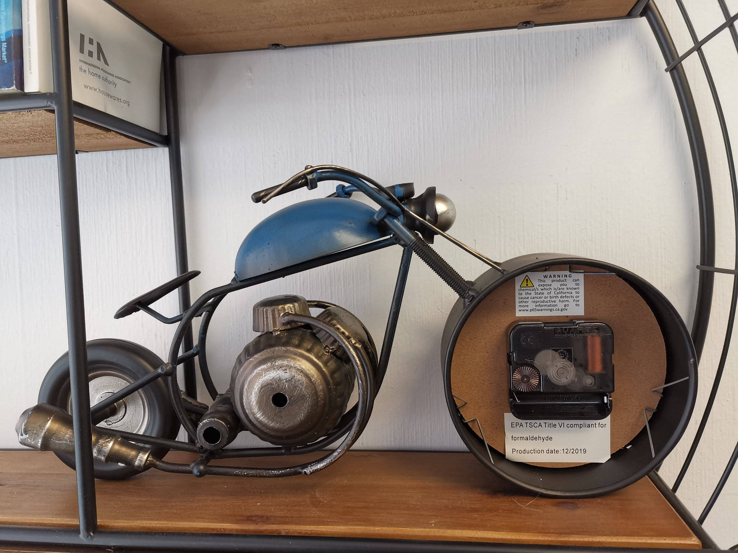 Table clock - Motorcycle Blue Table Clock by Peterson Housewares & Artwares
