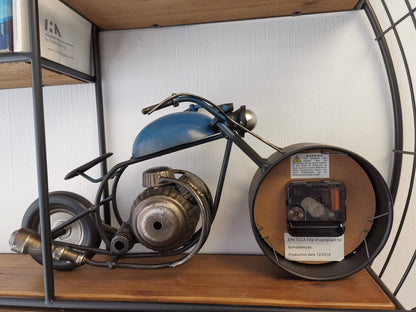 Table clock - Motorcycle Blue Table Clock by Peterson Housewares & Artwares