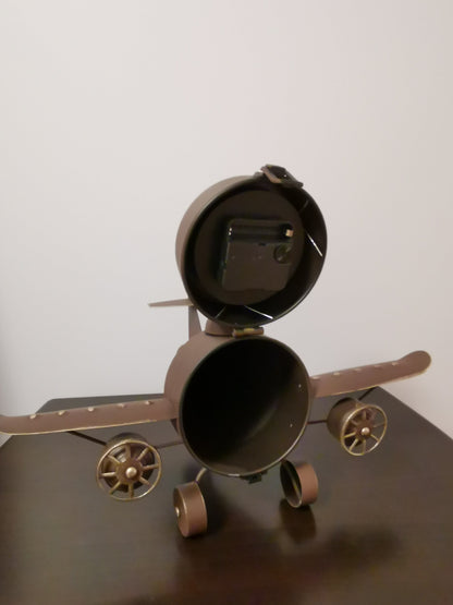 Table clock - Rustic Vintage Airplane Table Clock by Peterson Housewares & Artwares