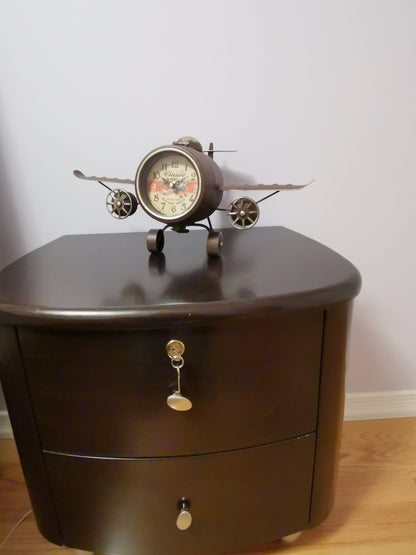 Table clock - Rustic Vintage Airplane Table Clock by Peterson Housewares & Artwares