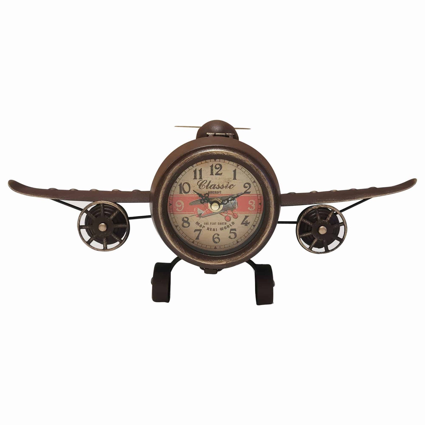 Table clock - Rustic Vintage Airplane Table Clock by Peterson Housewares & Artwares