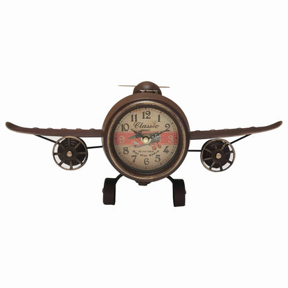 Table clock - Rustic Vintage Airplane Table Clock by Peterson Housewares & Artwares