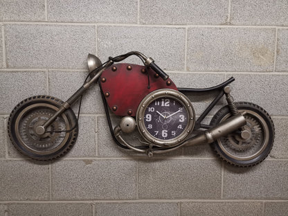 Wall clock - Vintage Motorcycle Wall Clock by Peterson Housewares & Artwares