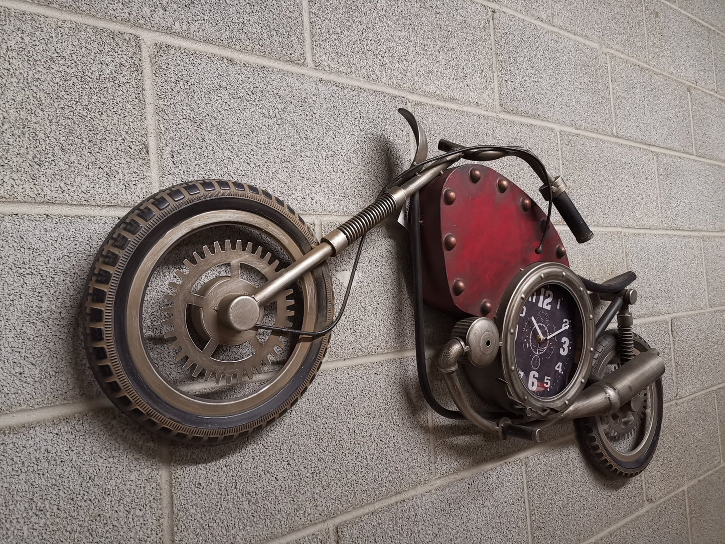 Wall clock - Vintage Motorcycle Wall Clock by Peterson Housewares & Artwares