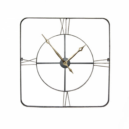 Wall clock - Square Wrought Iran antique wall clock by Peterson Housewares & Artwares