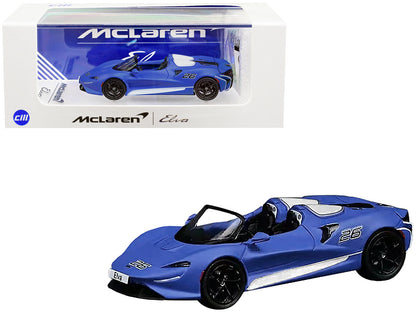 McLaren Elva Convertible #26 Matt Blue with White Stripes and Extra Wheels 1/64 Diecast Model Car by CM Model  free shipping USA