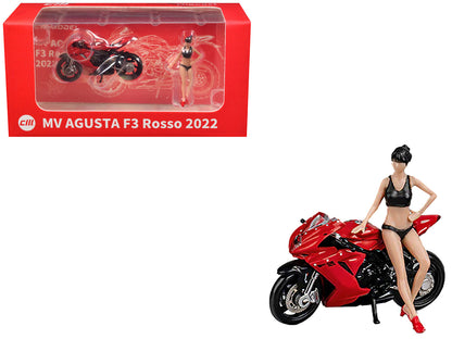 2022 MV Agusta F3 Rosso Motorcycle Red with Figure 1/64 Diecast Model by CM Model  free shipping USA