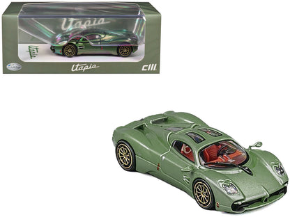 Pagani Utopia Green Metallic 1/64 Diecast Model Car by CM Model  free shipping USA