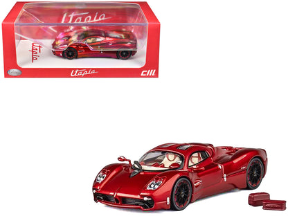 Pagani Utopia Red Metallic with Red Carbon Top 1/64 Diecast Model Car by CM Model  free shipping USA