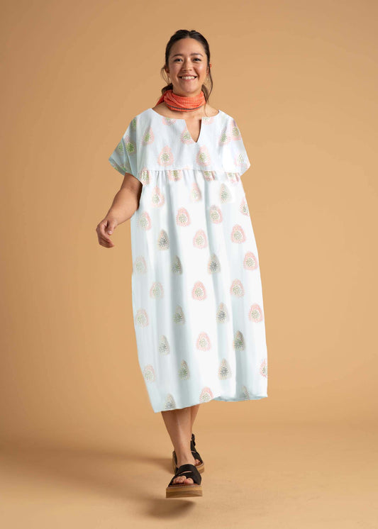 Meadow Dress - Totem Paisley in Baked Clay & Olive Oil by And For Good