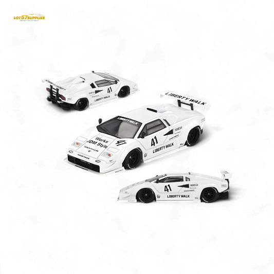 Mini-GT Lamborghini Countach LB-WORKS White 2024 Tokyo Auto Salon 1:64 MGT00966