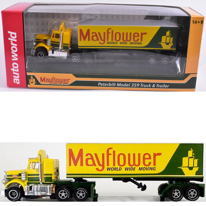 Auto World Exclusive Peterbilt 359 Truck Trailer Mayflower AFX HO slot car CP7984