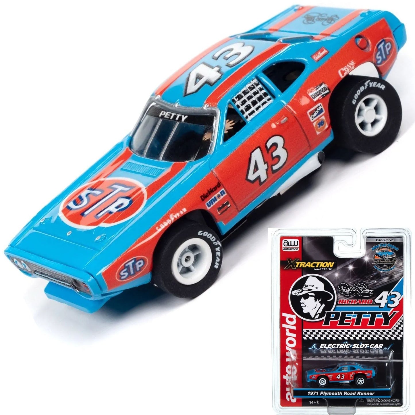 Auto World Exclusive Richard Petty '71 Plymouth Road Runner HO Slot Car