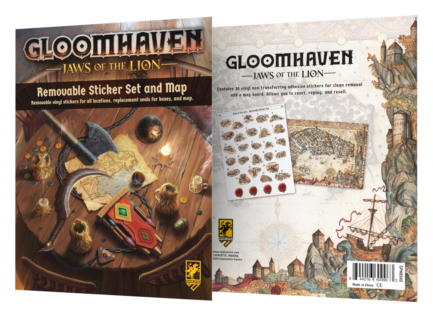 Gloomhaven: Jaws of the Lion - Removable Sticker Set & Map