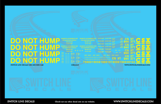 HO Scale CSX GEO Box Car Decal Set