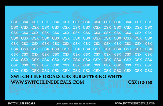 N Scale CSX Sublettering White Decal Set