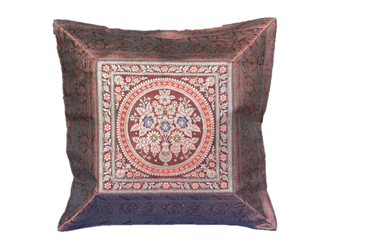 Brocade Silk decorative throw pillow case by OMSutra