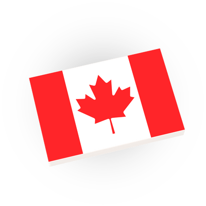 Canada Country Flag - Custom Printed - Made Using a LEGO® Tile