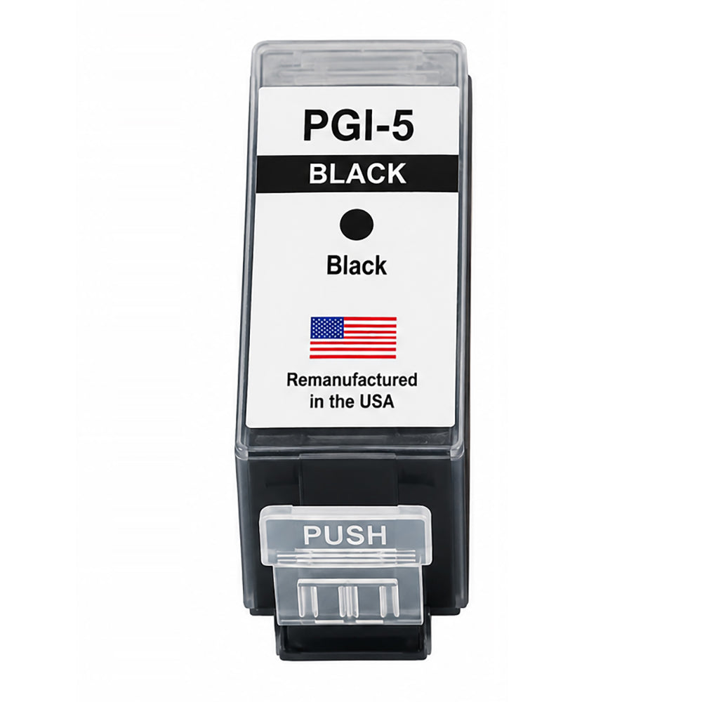 U.S. Remanufactured for Canon PGI-5BK Black Remanufactured in USA Ink Cartridge