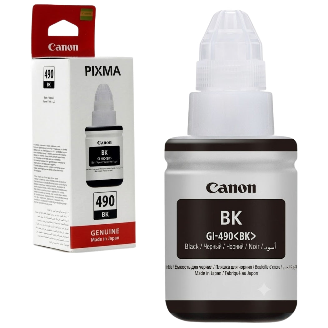 New, Pre-Owned - Canon GI-490 (135mL) Black MegaTank Ink Bottle, 0663C001