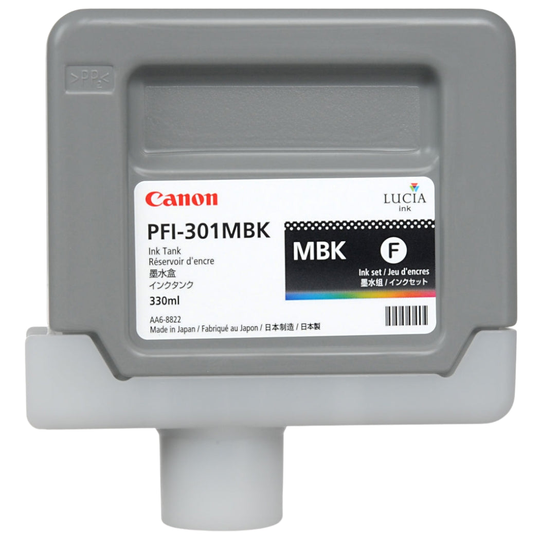 New, Pre-Owned - Canon PFI-301MBK Standard-Yield Matte Black Ink Cartridge, 1485B001AA