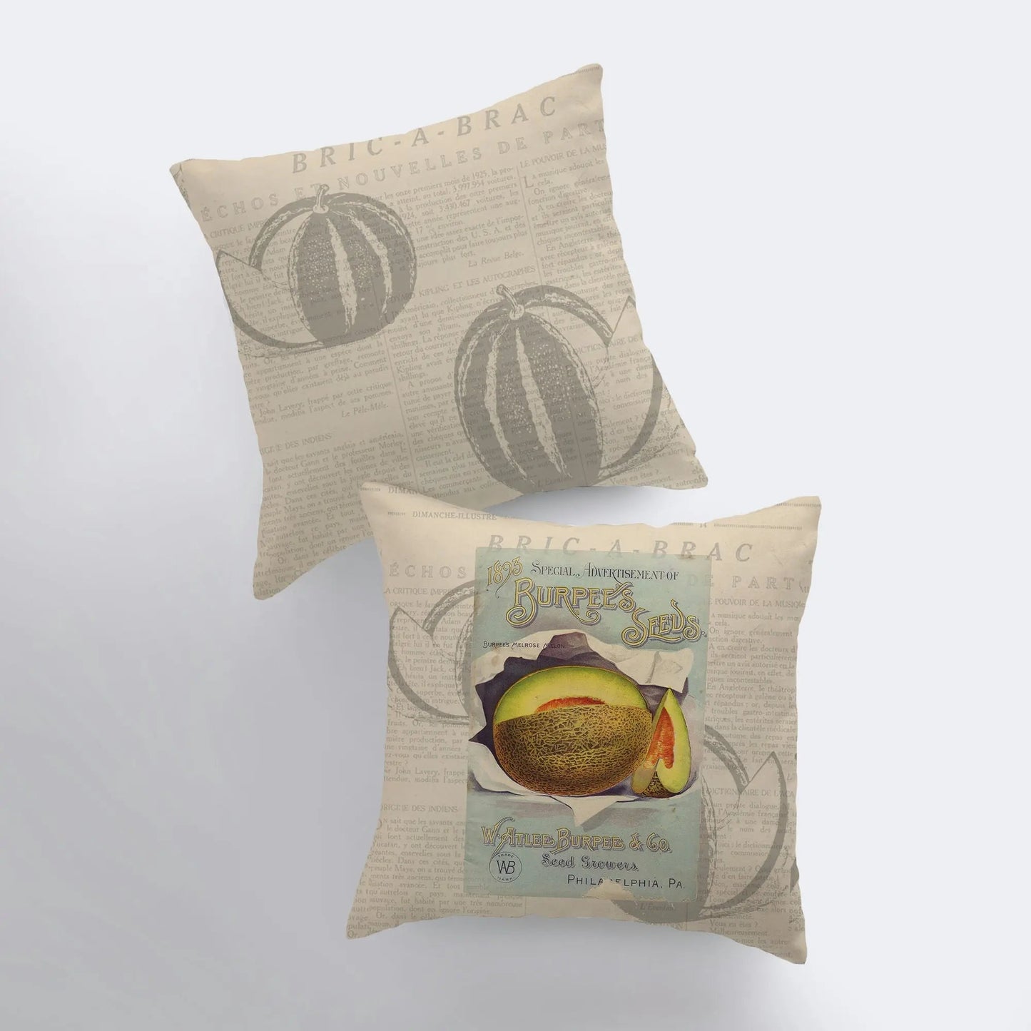 Cantaloupe | Pillow Cover | Vegan | Vegan Gift | Farmhouse Decor | Home Decor | Throw Pillow | Pillow | Accent Pillow Covers | Country Decor by UniikPillows