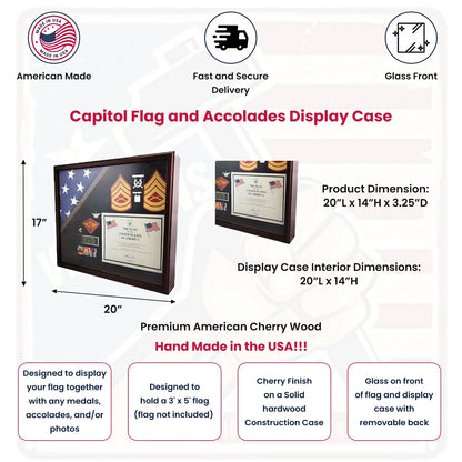 Capitol Flag and Accolades Display Case.