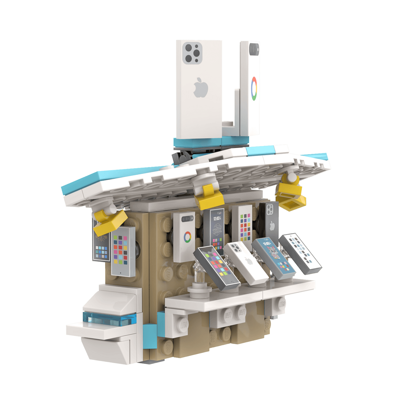 Phone Kiosk  - Market Stall - Build Kit- Custom Printed - Made Using LEGO® Parts