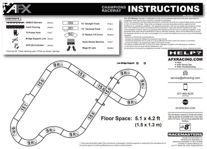 AFX Champions Raceway HO Slot Car Race Track Set 22122 Formula F1