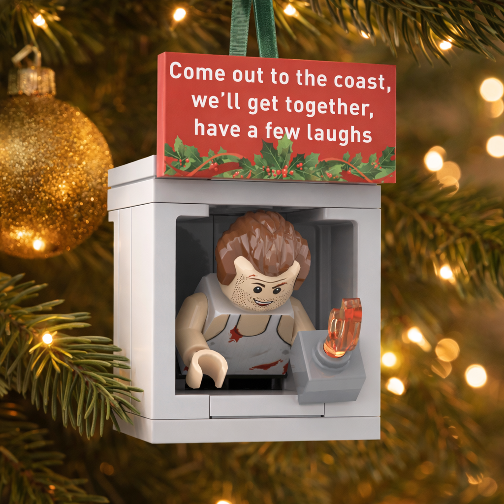 Die Hard - John McClane In Vent - Holiday Ornament - Custom Printed - Made Using LEGO® Parts