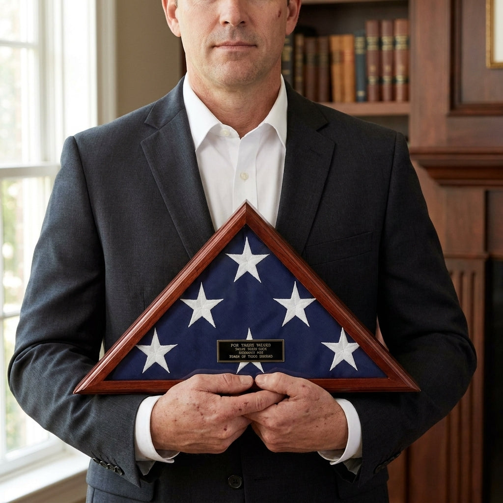 4 x 6 flag Display Case, 4ft x 6ft flag display case - Cherry Material.