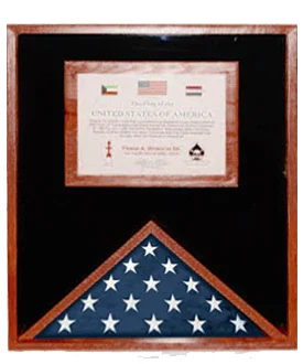 Flag Display Case, Cherry 3'x5' flag case