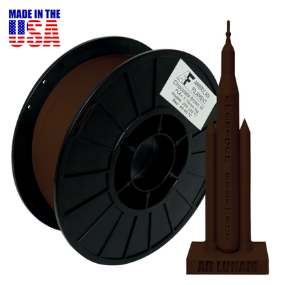 Chocolate Brown AF 1.75mm PLA+ Filament Made in the USA!