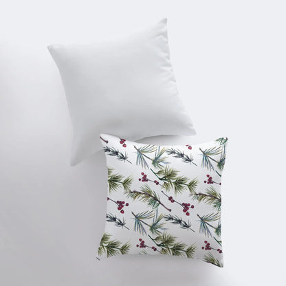 Christmas Holly Berries and Twigs Throw Pillow Cover |  Pillow Cover | Holiday Decor | Unique Home Decor | Home Decor Modern | Room Decor by UniikPillows