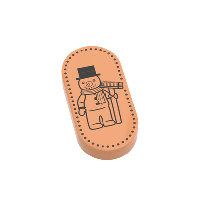 Pressed Penny - Snowman - Custom Printed 1x2 Tile - Made Using LEGO® Parts