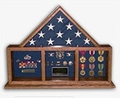 Flag and Medal Display Case, Shadow Box, Combination Flag/Medal