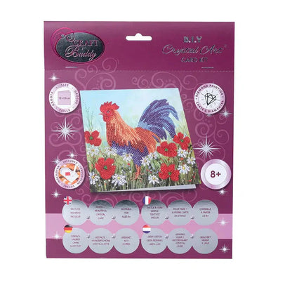 Cockerel in the Field Crystal Art Card Kit Craft Buddy