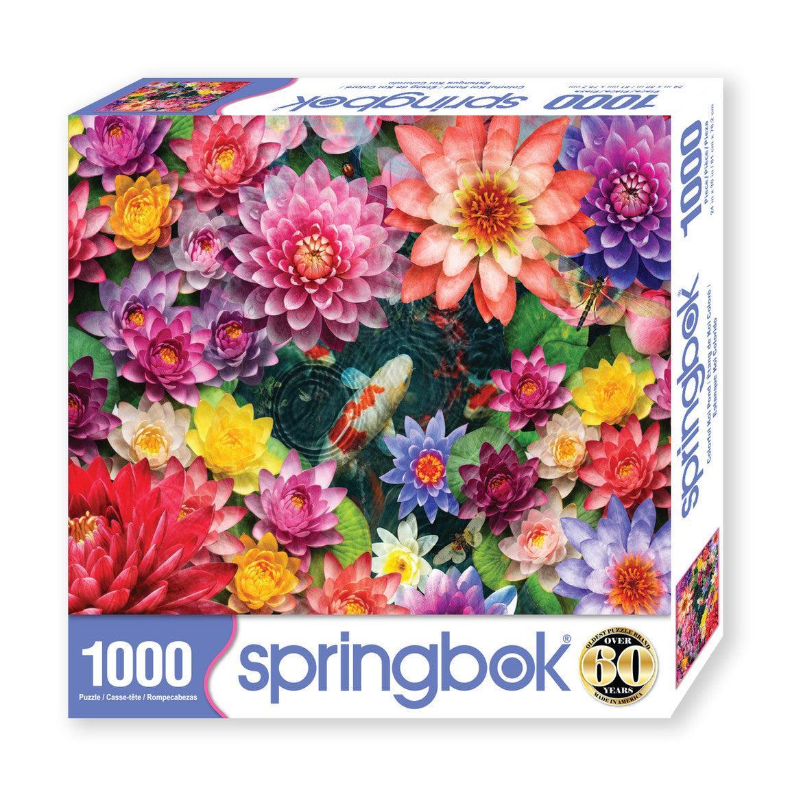 Colorful Koi Pond 1000 Piece Jigsaw Puzzle Springbok
