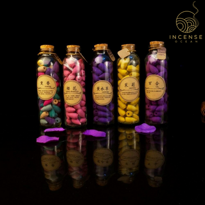 Glass Bottle Package Incense Cones by incenseocean