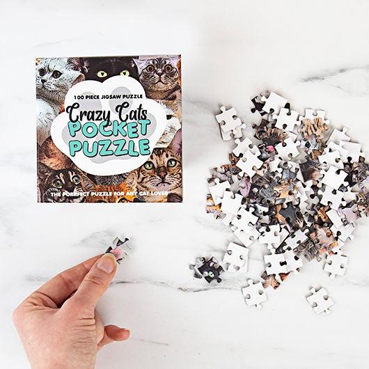 Crazy Cats 100 Piece Pocket Jigsaw Puzzle Gift Republic