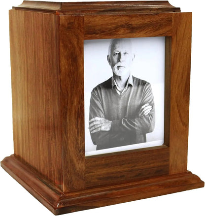 Portrait Urn  with Photo  Total Size 7"x7"x8"