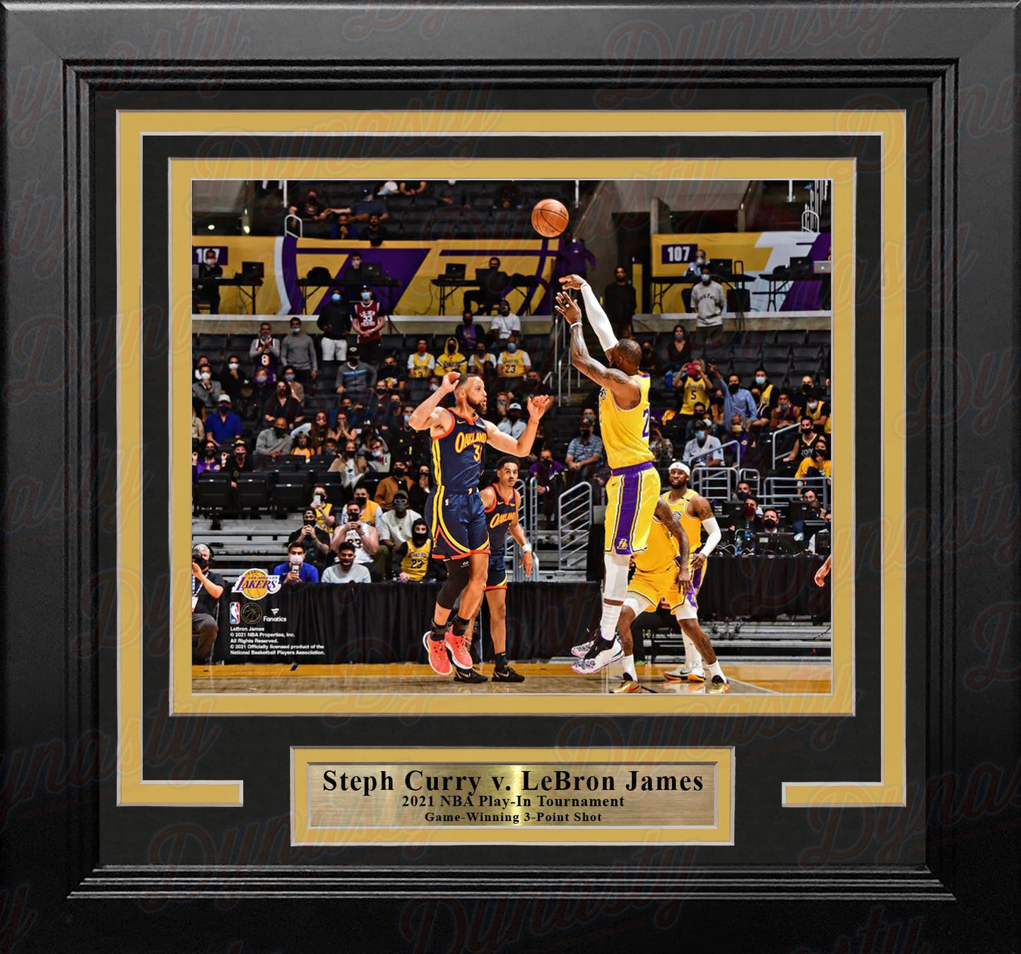 LeBron James v. Steph Curry Game-Winning Shot 2021 Play-In Tournament 8" x 10" Framed Photo