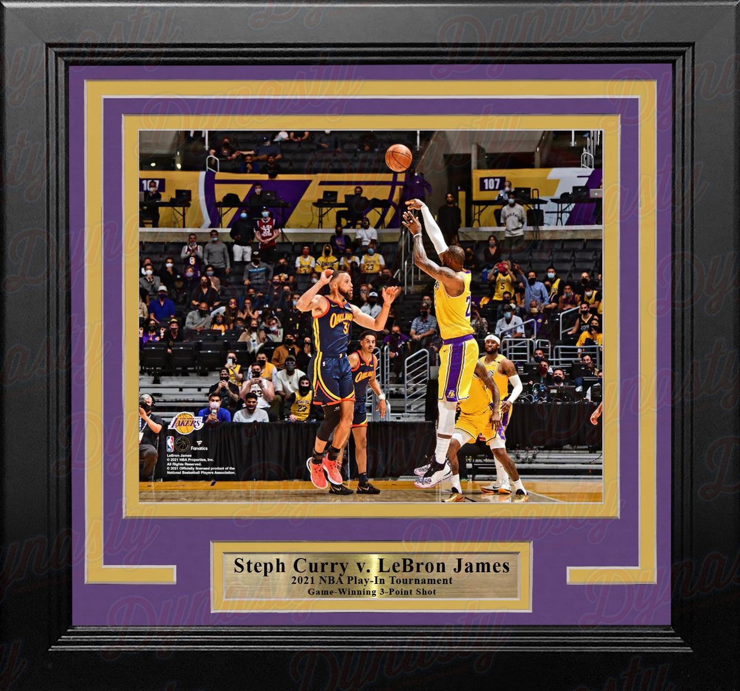 LeBron James v. Steph Curry Game-Winning Shot 2021 Play-In Tournament 8" x 10" Framed Photo