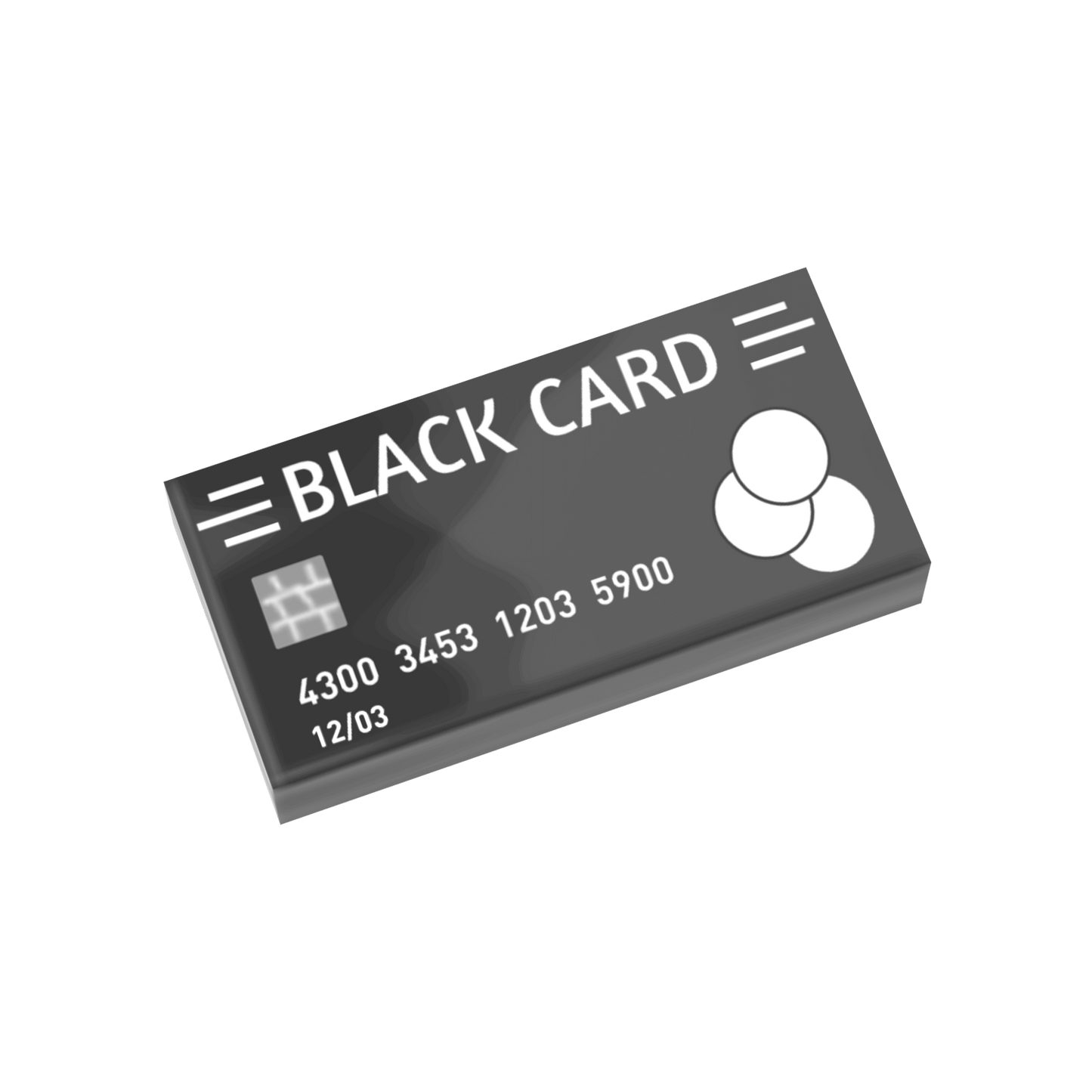 Black Card - Credit/Debit Card- (1x2 Tile) - Custom Printed Using a LEGO® Part